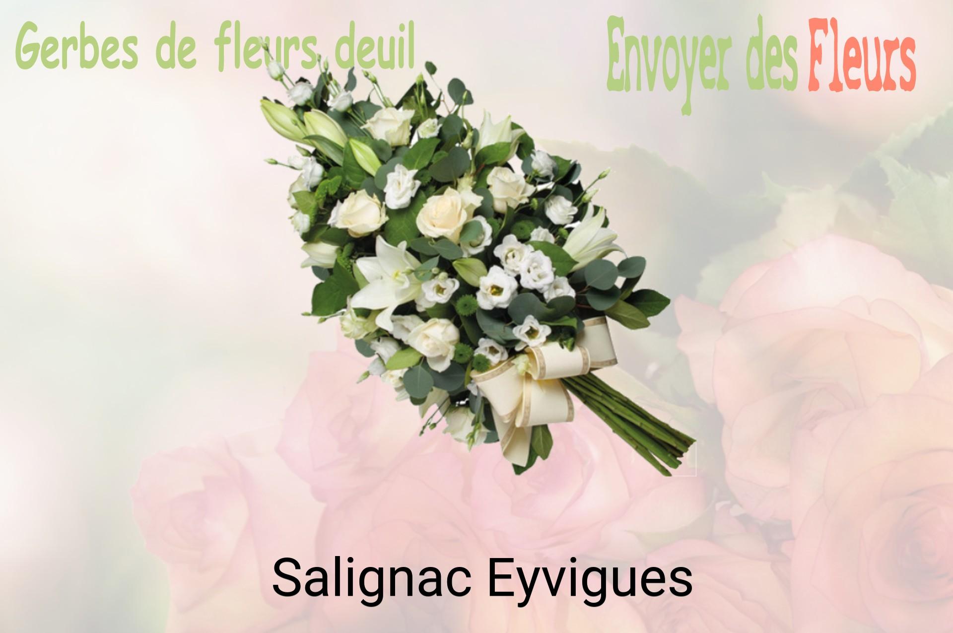 Gerbe de fleurs de deuil livrée à Salignac-Eyvigues